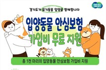 '가입하시개' 경기도, 유기동물 입양자 반려동물 안심보험 가입 무료 지원
